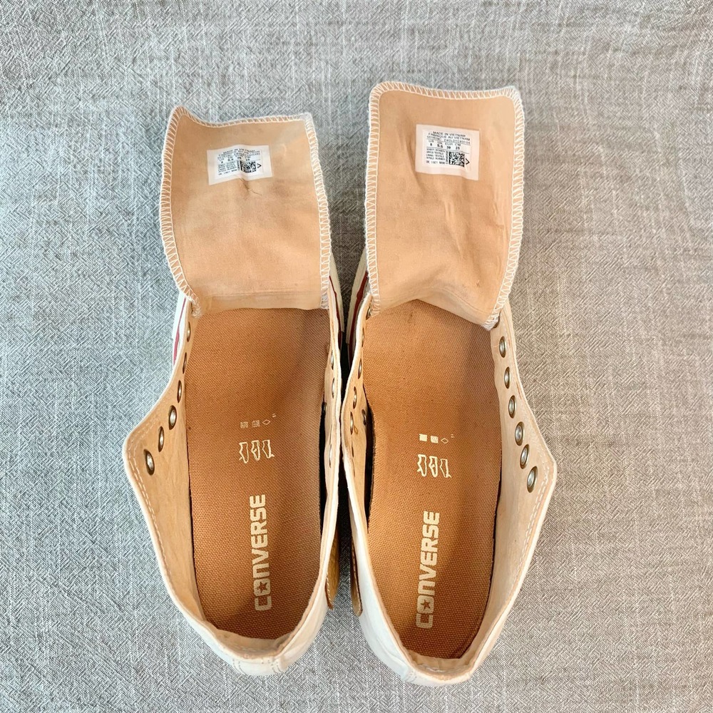 Converse CTAS Lux Mid Hidden Wedge Ivory Peached Canvas Womens Sneaker 8 - Picture 7 of 13